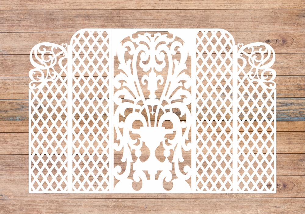 طرح پرده عروسی طرح طاق عروسی مناسب برای استفاده در دستگاه های cnc چوب و cnc لیزر - wedding screen wedding arch lase cut cdr file