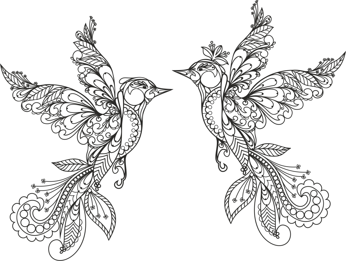 طرح وکتور پرندگان زینتی مناسب برای استفاده در دستگاه های cnc چوب و cnc لیزر - ornament birds vector cdr file