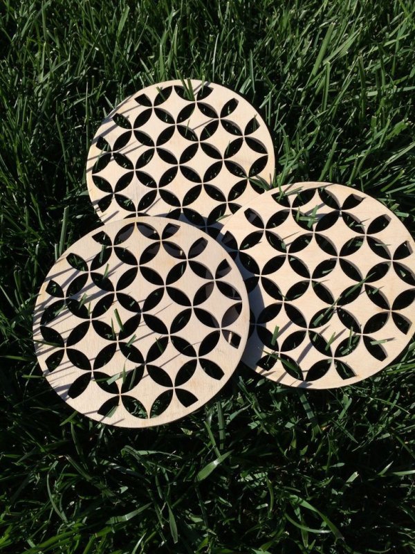 طرح سه پایه چوبی طرح کشتی سازی مناسب برای استفاده در دستگاه های cnc چوب و cnc لیزر - laser cut shippo pattern trivets dxf file