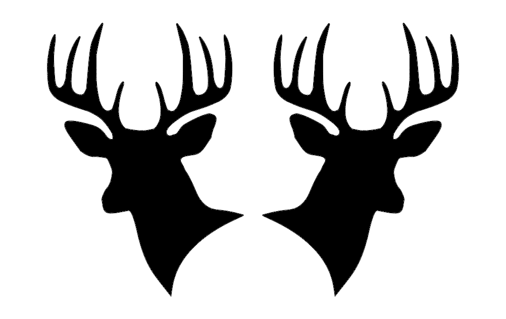 طرح سر گوزن 00 1 مناسب برای استفاده در دستگاه های cnc چوب و cnc لیزر - deer heads 00 1 dxf file