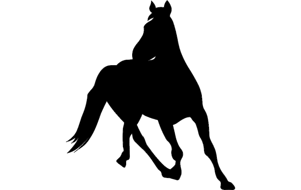 طرح اسب شماره ۶ مناسب برای استفاده در دستگاه های cnc چوب و cnc لیزر - horse 6 dxf file