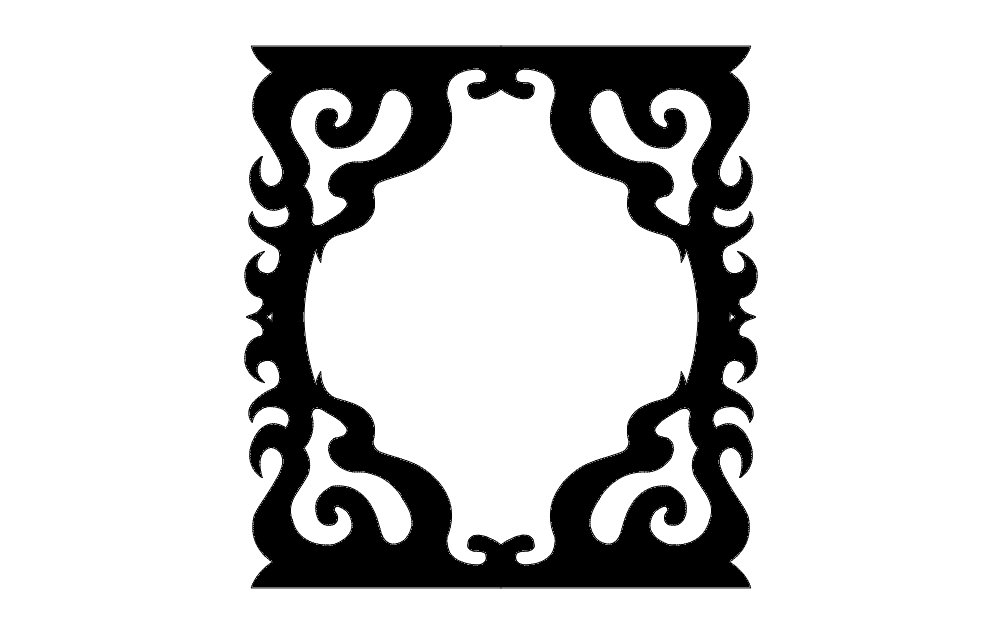 طرح قاب تزیینی مناسب برای استفاده در دستگاه های cnc چوب و cnc لیزر - decorated frame dxf file