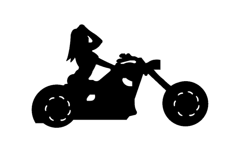 طرح موتورسوار مناسب برای استفاده در دستگاه های cnc چوب و cnc لیزر - biker dxf file