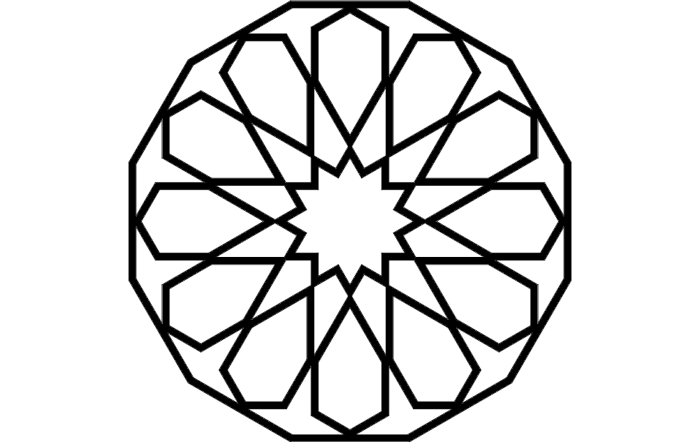 طرح دایره‌ای مناسب برای استفاده در دستگاه های cnc چوب و cnc لیزر - design round dxf file