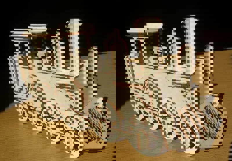 طرح قطار اسباب بازی چوبی مناسب برای استفاده در دستگاه های cnc چوب و cnc لیزر - laser cut wooden toy train