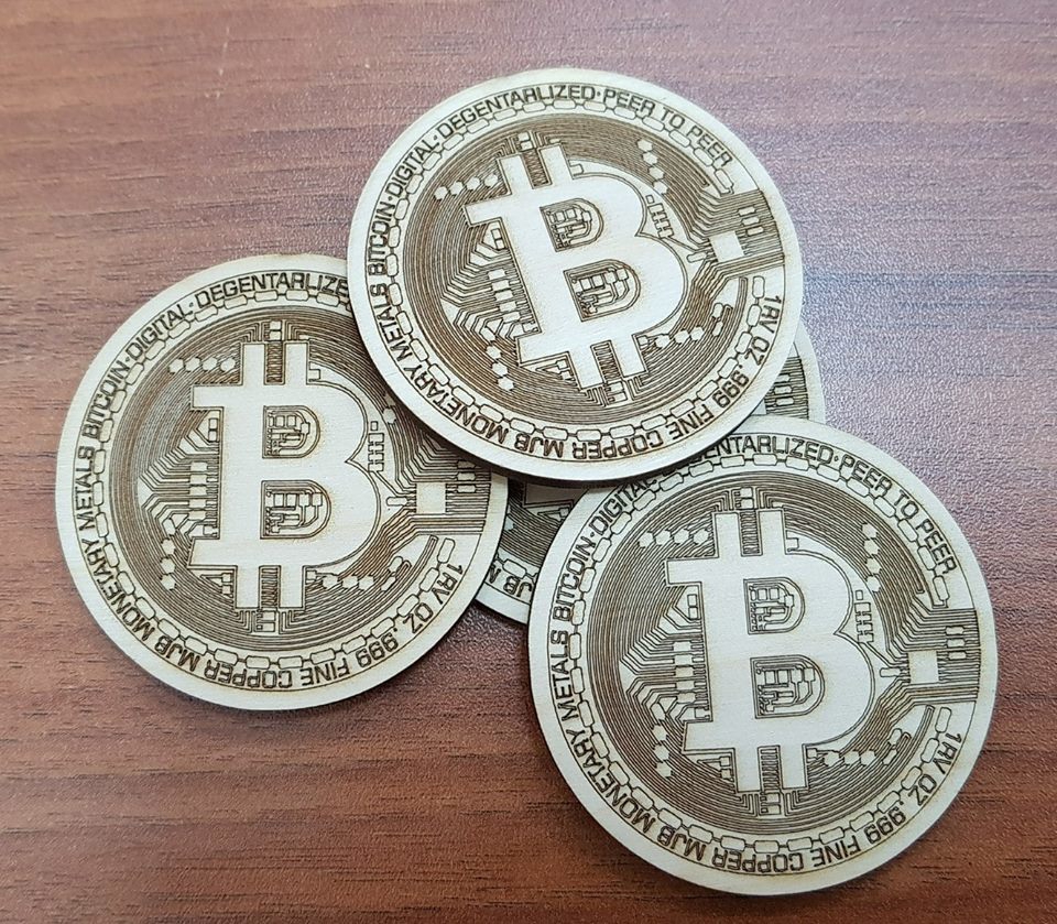 طرح لوگوی بیت کوین مناسب برای استفاده در دستگاه های cnc چوب و cnc لیزر - bitcoin logo dxf file