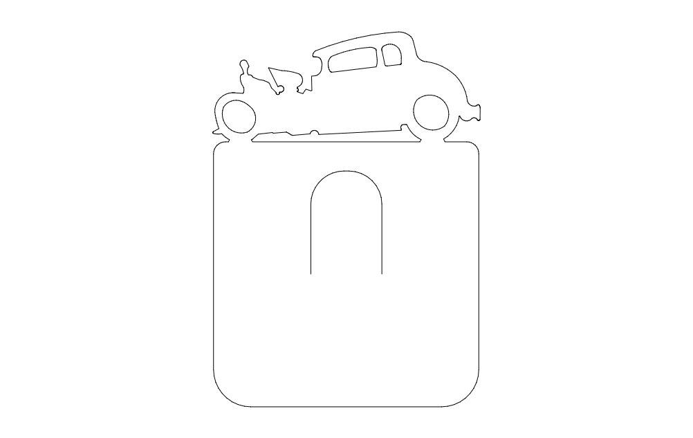 طرح جا کارت ویزیت ماشین مناسب برای استفاده در دستگاه های cnc چوب و cnc لیزر - business card holder car dxf file