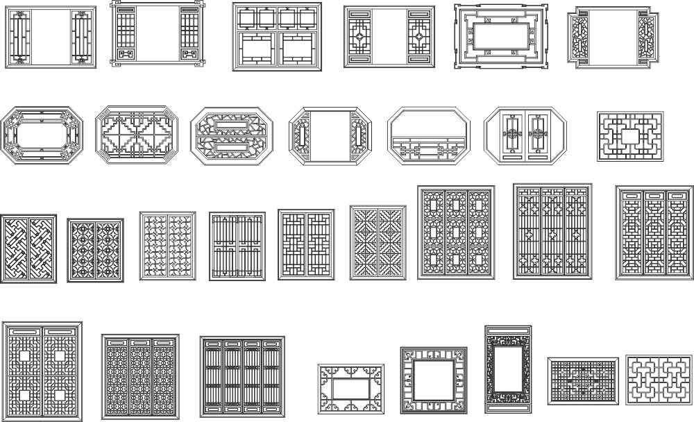 طرح پنجره چینی مناسب برای استفاده در دستگاه های cnc چوب و cnc لیزر - Design and vector for CNC machine