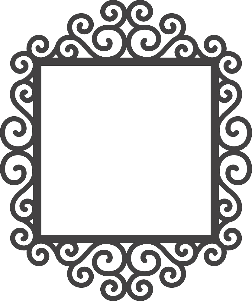 طرح قاب چرخشی مناسب برای استفاده در دستگاه های cnc چوب و cnc لیزر - swirly frame dxf file