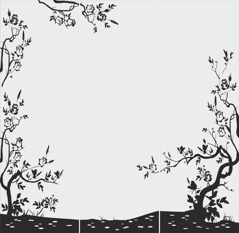 طرح دیوار جداکننده با شیشه رنگی مناسب برای استفاده در دستگاه های cnc چوب و cnc لیزر - stained glass for partition wall design cdr file