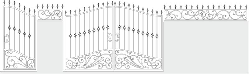 طرح فایل وکتور مجموعه دروازه آهنی، مناسب برای استفاده در دستگاه های cnc چوب و cnc لیزر - iron gate vector set vector art cdr file
