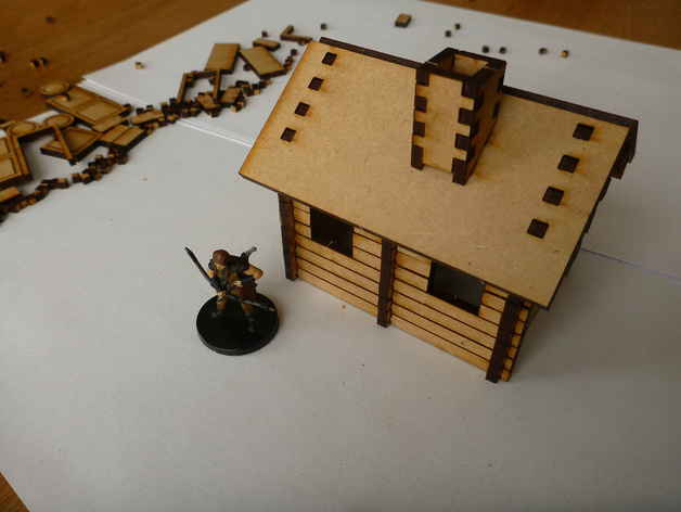 طرح کلبه چوبی کوچک مناسب برای استفاده در دستگاه های cnc چوب و cnc لیزر - small log cabin dxf file