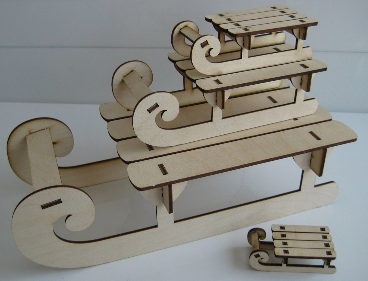 طرح سورتمه مناسب برای استفاده در دستگاه های cnc چوب و cnc لیزر - sledge laser cut template cdr file