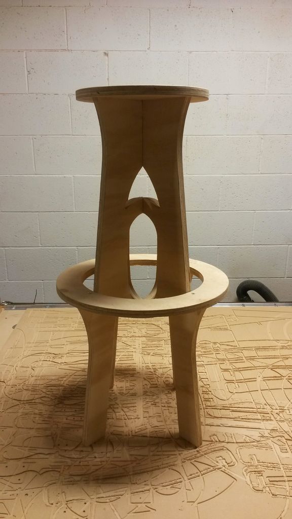 طرح صندلی بار بدون پشتی با روتر cnc و مناسب برای استفاده در دستگاه های cnc چوب و cnc لیزر - backless bar stool cnc router laser cut plans cdr file