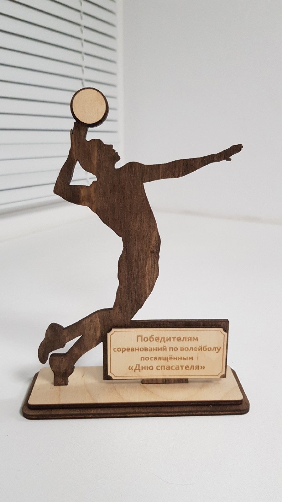 طرح جام ورزشی والیبال مناسب برای استفاده در دستگاه های cnc چوب و cnc لیزر - laser cut volleyball sports trophy cdr file