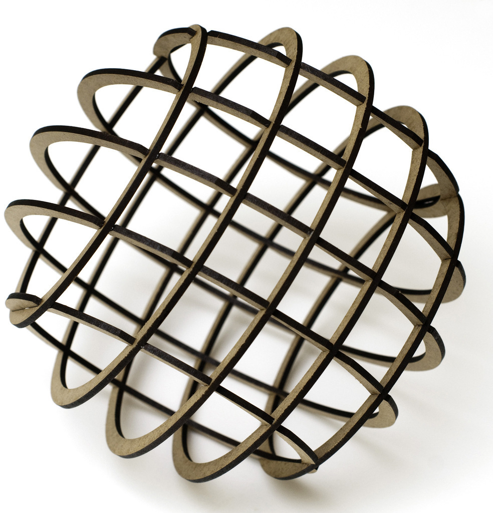 طرح مخصوص برش لیزر و سیسمونی مناسب برای استفاده در دستگاه های cnc چوب و cnc لیزر - laser cut flatpack sphere cdr file