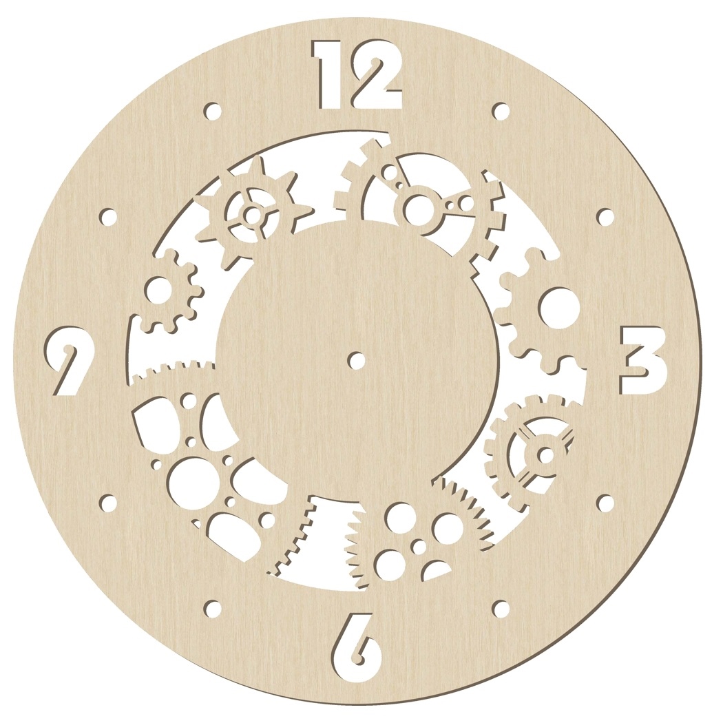 طرح ساعت دیواری طرح چرخ دنده مناسب برای استفاده در دستگاه های cnc چوب و cnc لیزر - laser cut steampunk wall clock gear clock wall decor cdr file