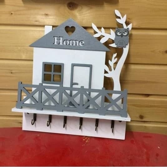 طرح جاکلیدی مناسب برای استفاده در دستگاه های cnc چوب و cnc لیزر - laser cut key holder shelf dxf file