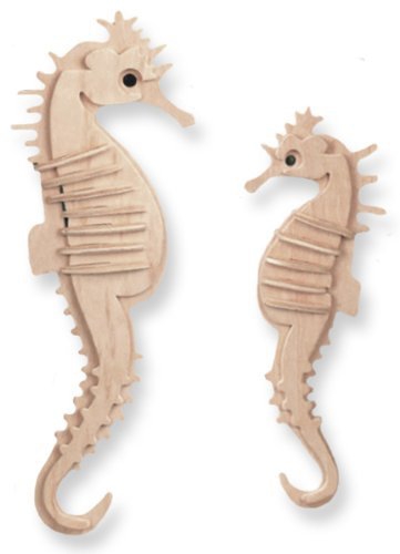 طرح پازل سه بعدی اسب دریایی مناسب برای استفاده در دستگاه های cnc چوب و cnc لیزر - laser cut sea horse 3d puzzle dxf file