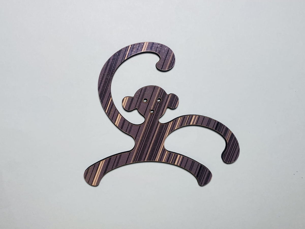 طرح کاردستی چوبی طرح میمون ناتمام مناسب برای استفاده در دستگاه های cnc چوب و cnc لیزر - laser cut monkey shape unfinished wood craft cutout cdr file