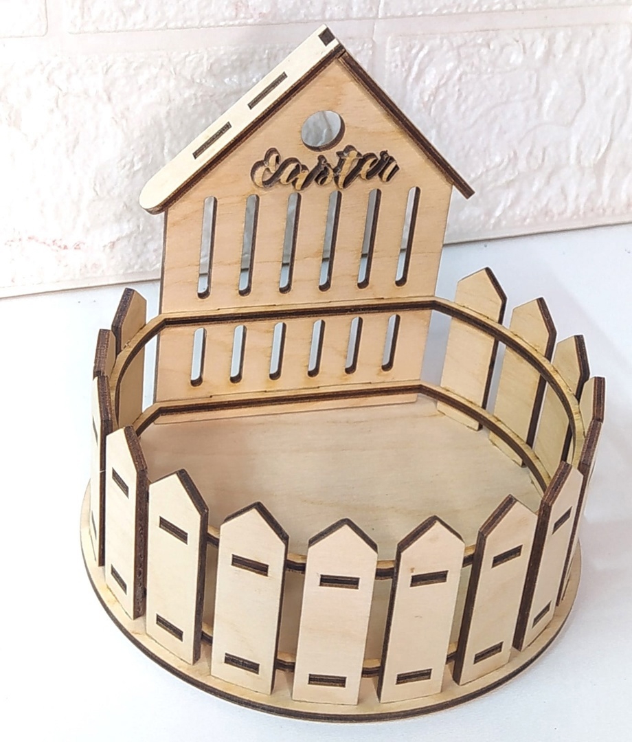 طرح سبد عید پاک منحصر به فرد مناسب برای استفاده در دستگاه های cnc چوب و cnc لیزر - laser cut unique easter basket cdr file