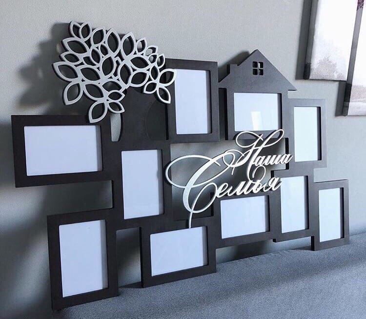 طرح قاب عکس دیواری عکس خانوادگی ، مناسب برای استفاده در دستگاه های cnc چوب و cnc لیزر - laser cut family photos wall decor picture frames cdr file