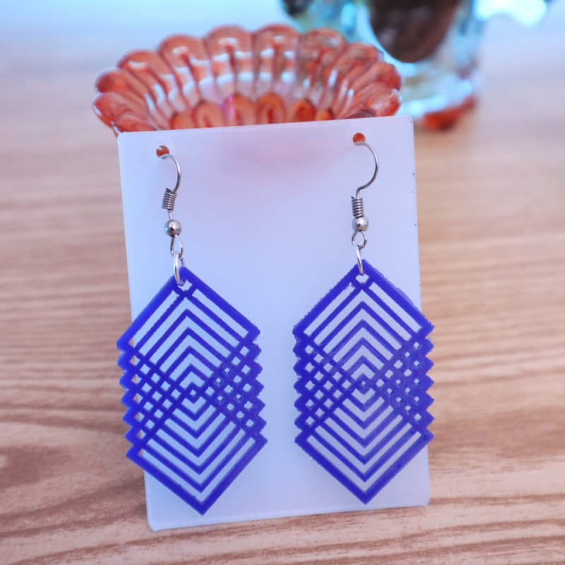 طرح گوشواره طرح هندسی ساده و شیک مناسب برای استفاده در دستگاه های cnc چوب و cnc لیزر - laser cut simple fashion geometric earrings dxf file