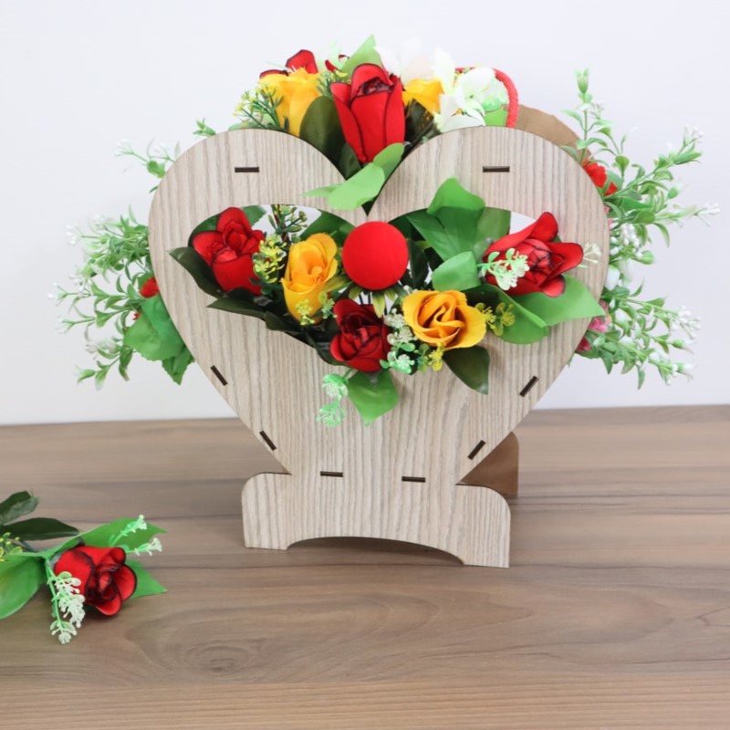 طرح 3 میلی‌متری سبد گل چوبی مناسب برای استفاده در دستگاه های cnc چوب و cnc لیزر - laser cut wooden flower basket 3mm cdr file