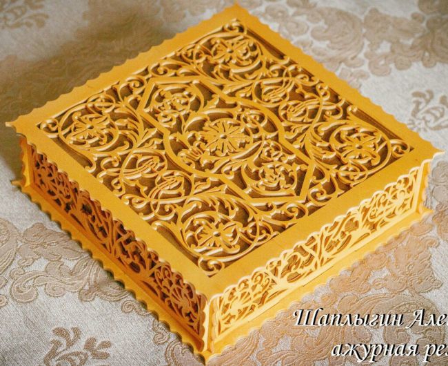 طرح جعبه چوبی تزئینی مناسب برای استفاده در دستگاه های cnc چوب و cnc لیزر - laser cut decorative wood box template dxf file