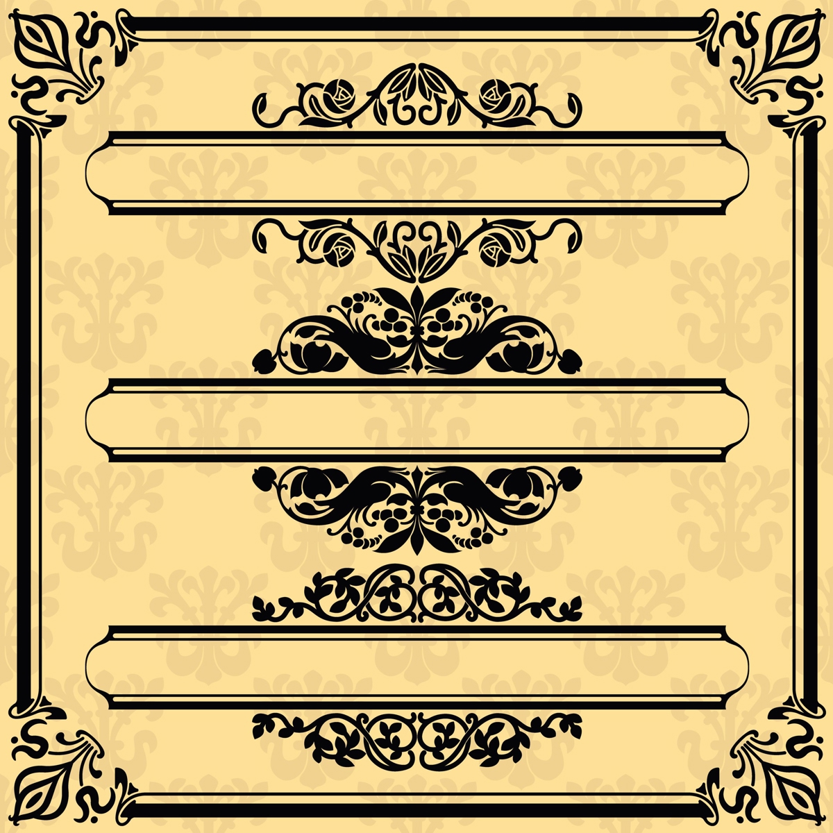 طرح وکتور قاب عکس کلاسیک مناسب برای استفاده در دستگاه های cnc چوب و cnc لیزر - classic frame vectors eps file