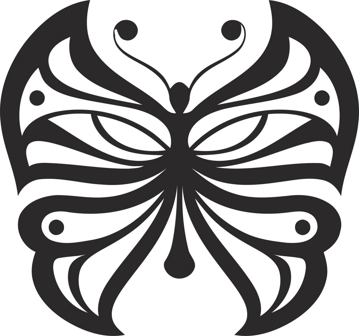 طرح فایل های eps و ai با طرح پروانه تزئینی مناسب برای استفاده در دستگاه های cnc چوب و cnc لیزر - decor butterfly eps file