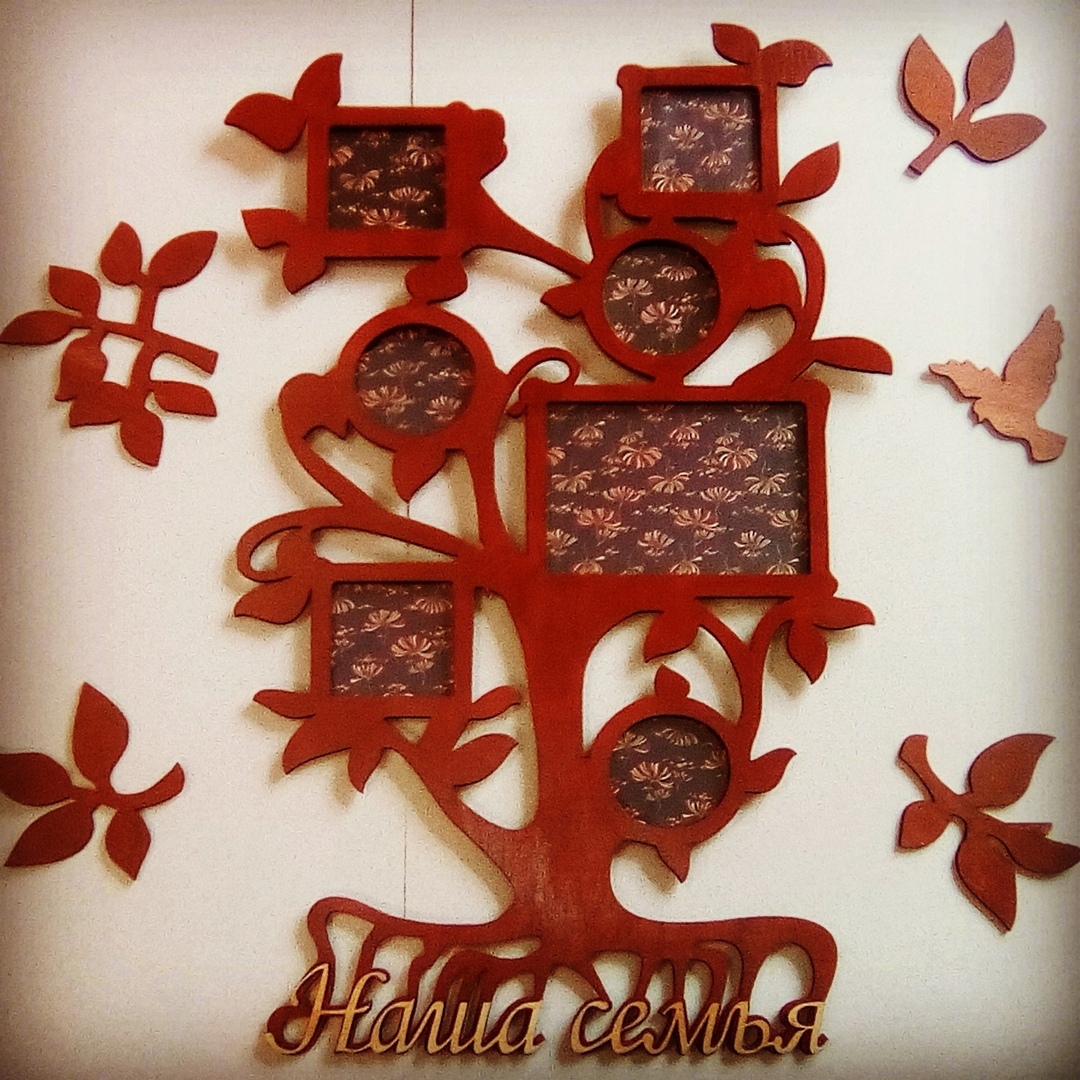 طرح قاب عکس درخت مناسب برای استفاده در دستگاه های cnc چوب و cnc لیزر - laser cut photo frame tree template cdr file