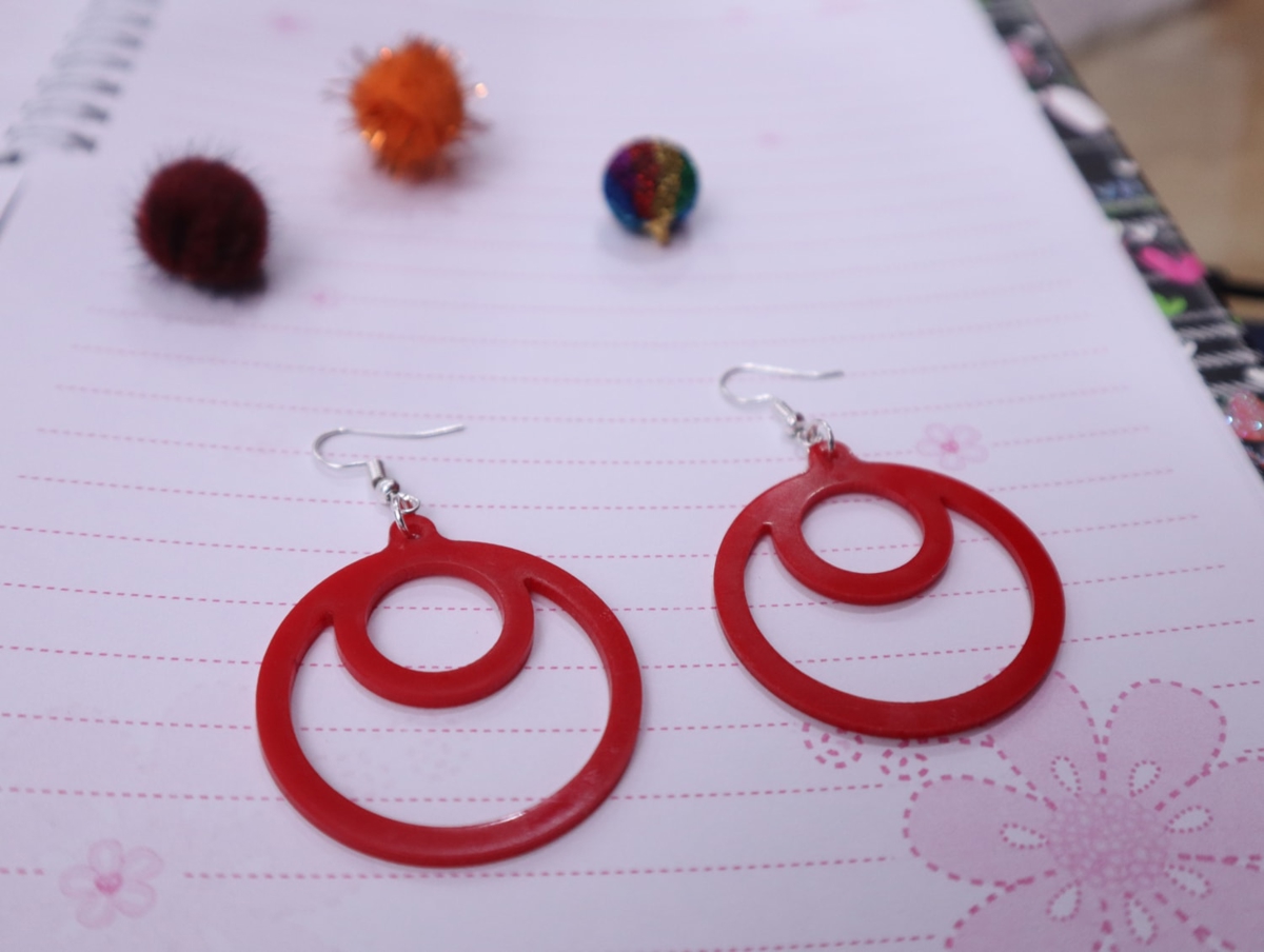طرح گوشواره حلقه ای مناسب برای استفاده در دستگاه های cnc چوب و cnc لیزر - laser cut round drop earrings cdr file