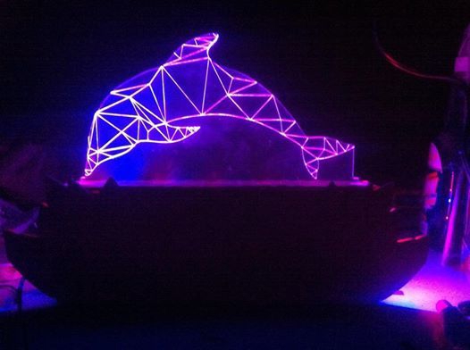 طرح چراغ LED سه بعدی دلفین مناسب برای استفاده در دستگاه های cnc چوب و cnc لیزر - laser cut dolphin 3d led lamp dxf file