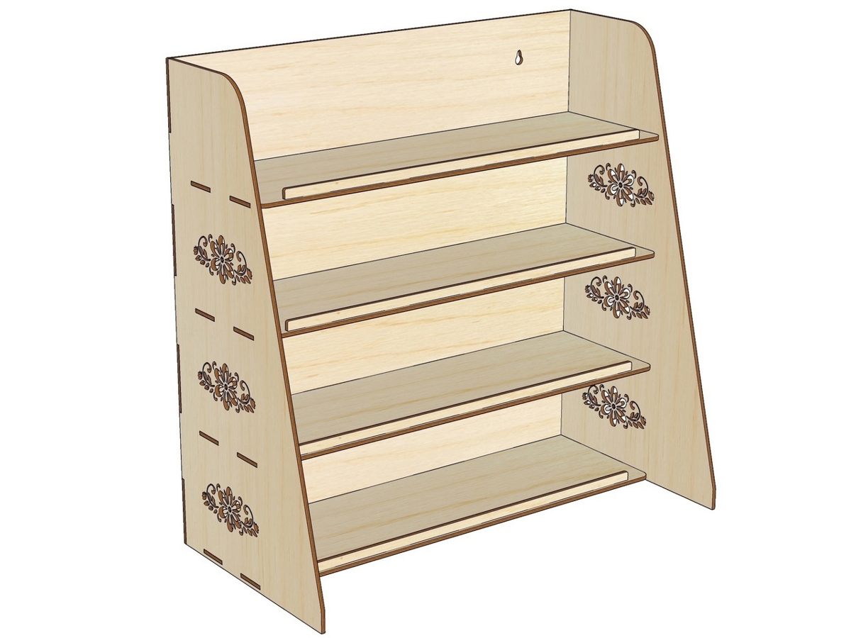 طرح قفسه چوبی آشپزخانه طرح سازماندهی کننده رویه کانتر، مناسب برای استفاده در دستگاه های cnc چوب و cnc لیزر - laser cut wooden step kitchen shelf counter top organizer cdr file