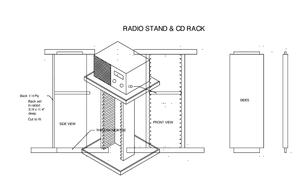 طرح قفسه سی دی مناسب برای استفاده در دستگاه های cnc چوب و cnc لیزر - cd rack dxf file