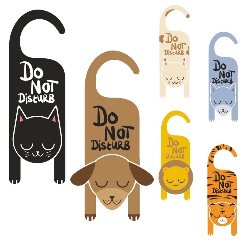 طرح آویز درب مزاحم نشوید مناسب برای استفاده در دستگاه های cnc چوب و cnc لیزر - laser cut do not disturb door hanger cdr file