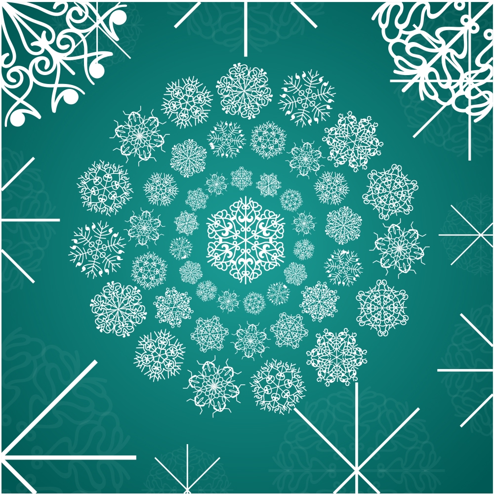 طرح دانه‌های برف تزئینی سفید مناسب برای استفاده در دستگاه های cnc چوب و cnc لیزر - white ornamental snowflakes cdr file