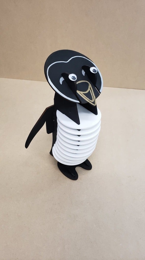 طرح سه بعدی زیرلیوانی پنگوئن مناسب برای استفاده در دستگاه های cnc چوب و cnc لیزر - laser cut penguin coasters 3mm cdr file