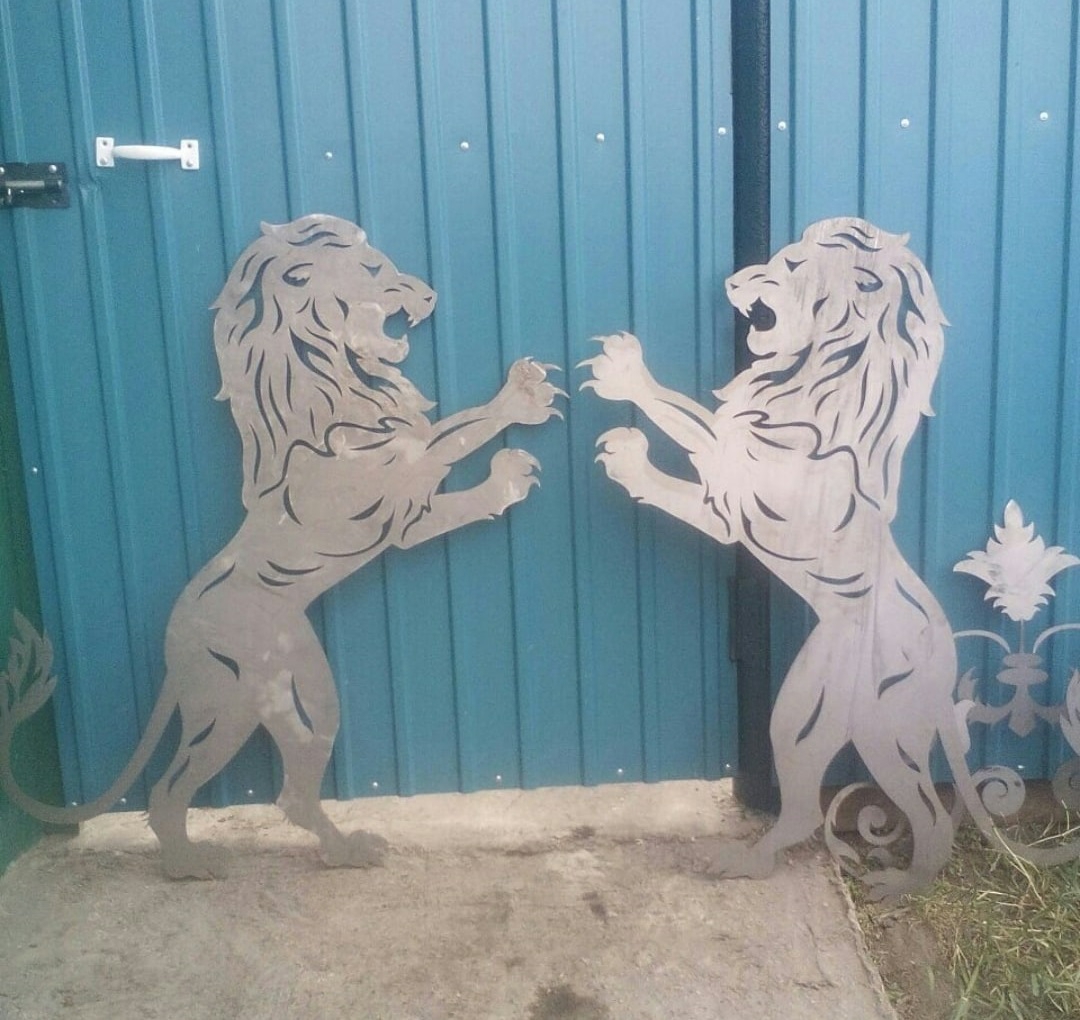 طرح شیر طرح برش پلاسما مناسب برای استفاده در دستگاه های cnc چوب و cnc لیزر - laser cut lion art plasma cut dxf file
