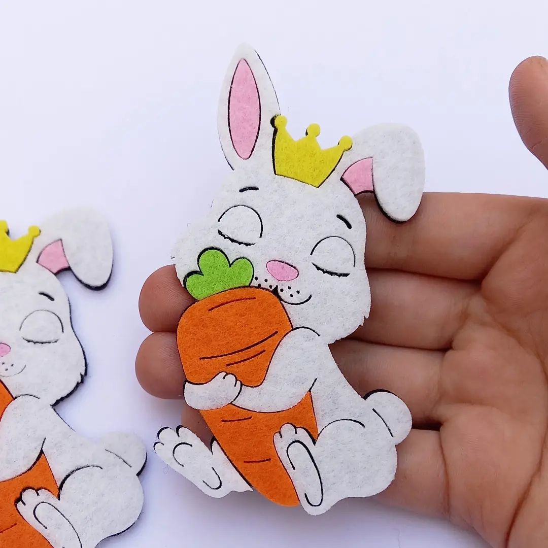 طرح خرگوش کوچولو مناسب برای استفاده در دستگاه های cnc چوب و cnc لیزر - laser cut bunny rabbit decor dxf file