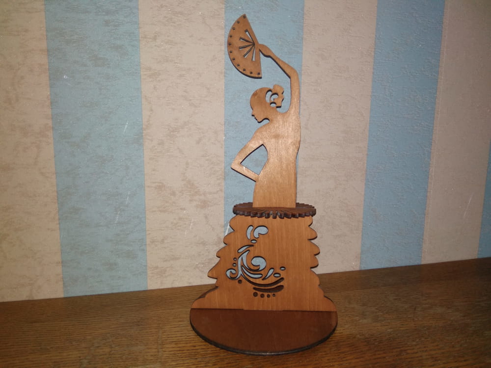 طرح جا دستمال رقص فن دار مناسب برای استفاده در دستگاه های cnc چوب و cnc لیزر - laser cut fan dance napkin holder cdr file