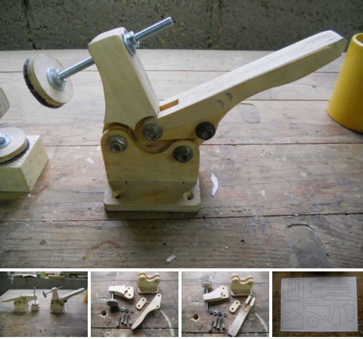 طرح گیره ضامن دار مناسب برای استفاده در دستگاه های cnc چوب و cnc لیزر - toggle clamp dxf file