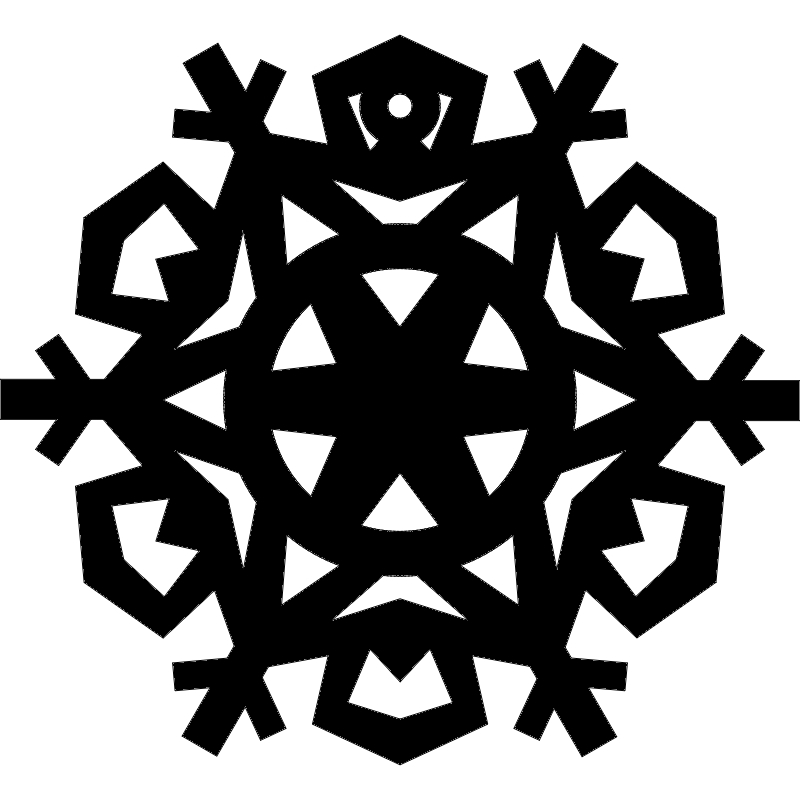 طرح دانه برف مناسب برای استفاده در دستگاه های cnc چوب و cnc لیزر - snowflake dxf file