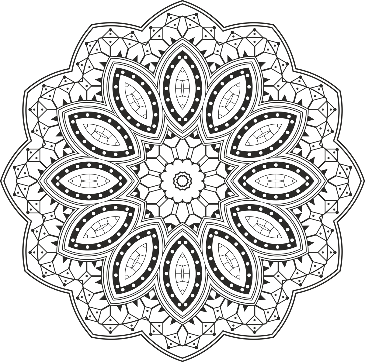 طرح ماندالا (چرخ هستی) مناسب برای استفاده در دستگاه های cnc چوب و cnc لیزر - mandala design cdr file