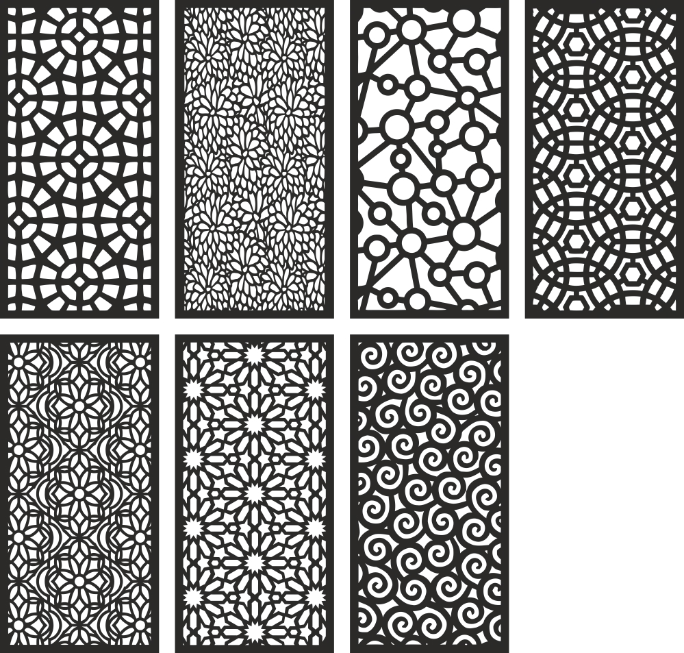طرح مجموعه الگوهای صفحه نمایش مناسب برای استفاده در دستگاه های cnc چوب و cnc لیزر - screen pattern collection cdr file