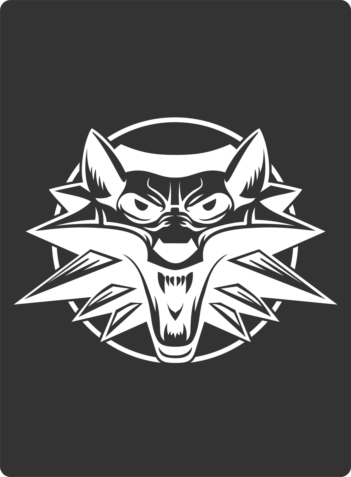 طرح فایل وکتور برچسب گرگ سفید مناسب برای استفاده در دستگاه های cnc چوب و cnc لیزر - white wolf sticker vector cdr file