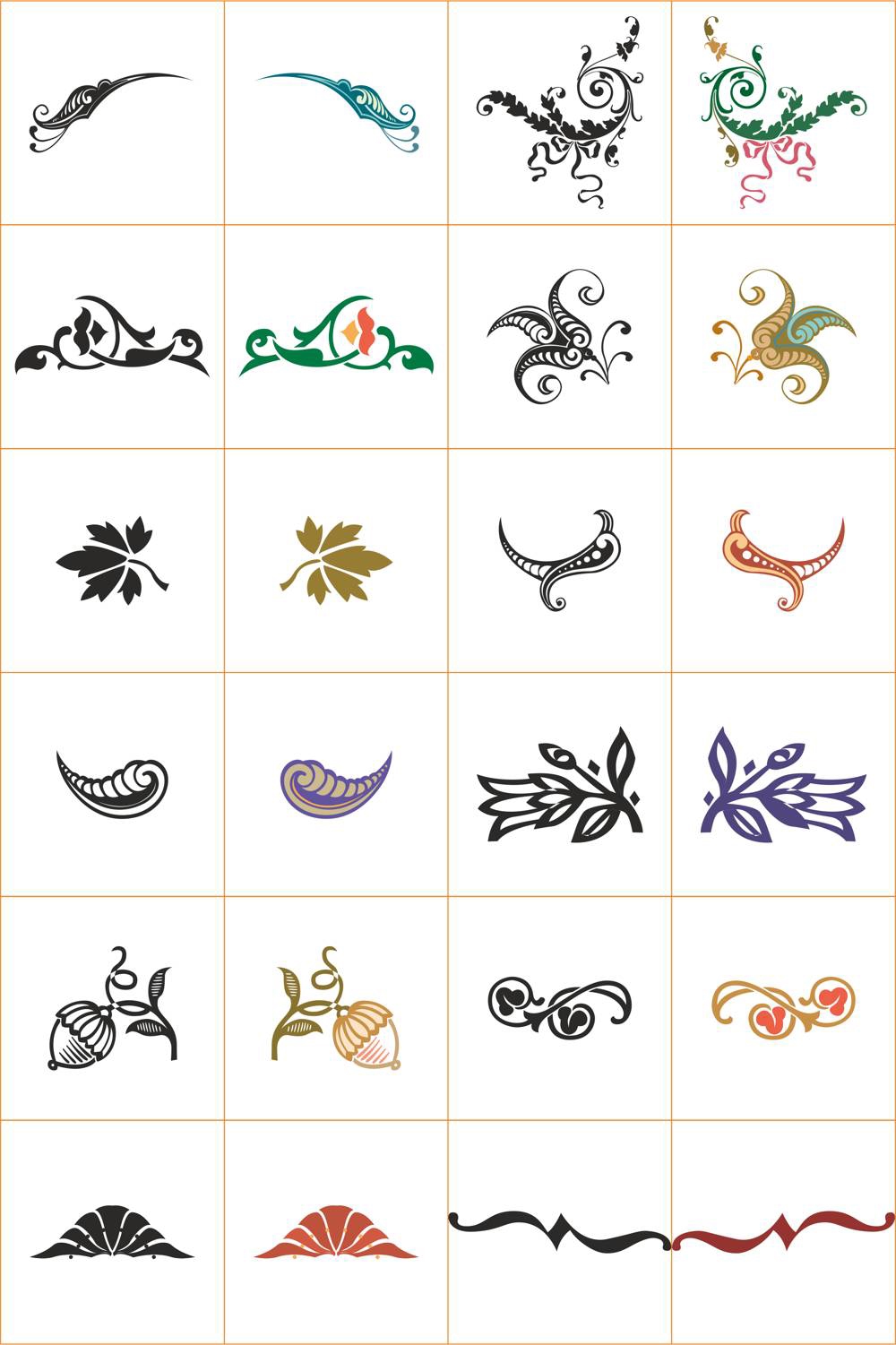 طرح فایل وکتور مجموعه تزئینات گل مناسب برای استفاده در دستگاه های cnc چوب و cnc لیزر - floral ornaments vector collection cdr file