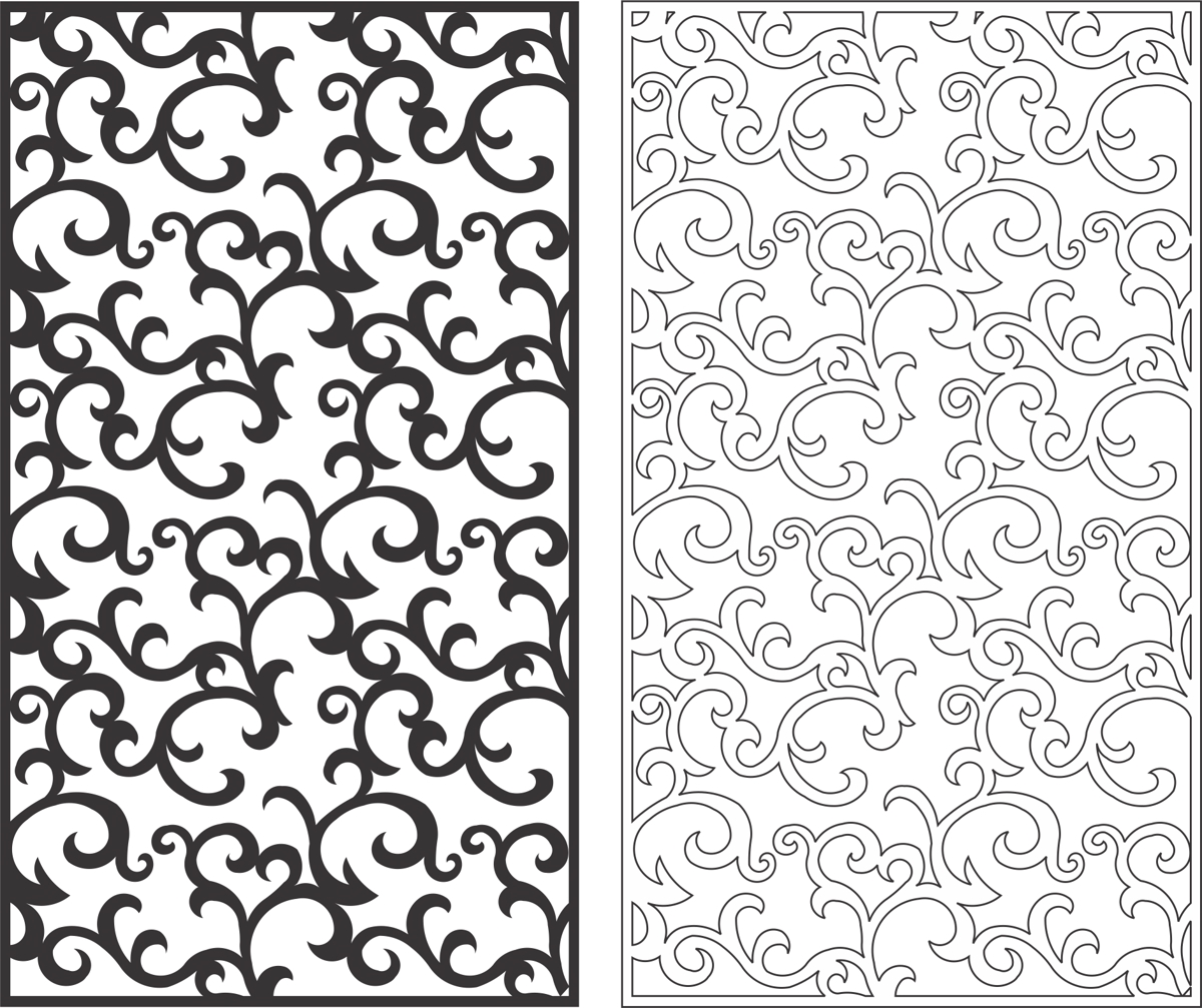 طرح چرخان صفحه نمایش بدون درز مناسب برای استفاده در دستگاه های cnc چوب و cnc لیزر - seamless screen swirl pattern cdr file