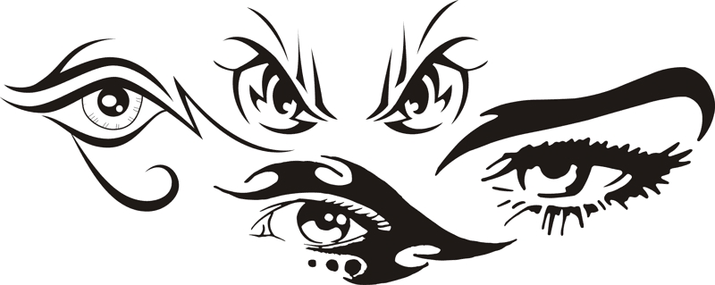 طرح خالکوبی چشم قبیله ای برای ماشین مناسب برای استفاده در دستگاه های cnc چوب و cnc لیزر - tribal eye tattoo car stickers cdr file